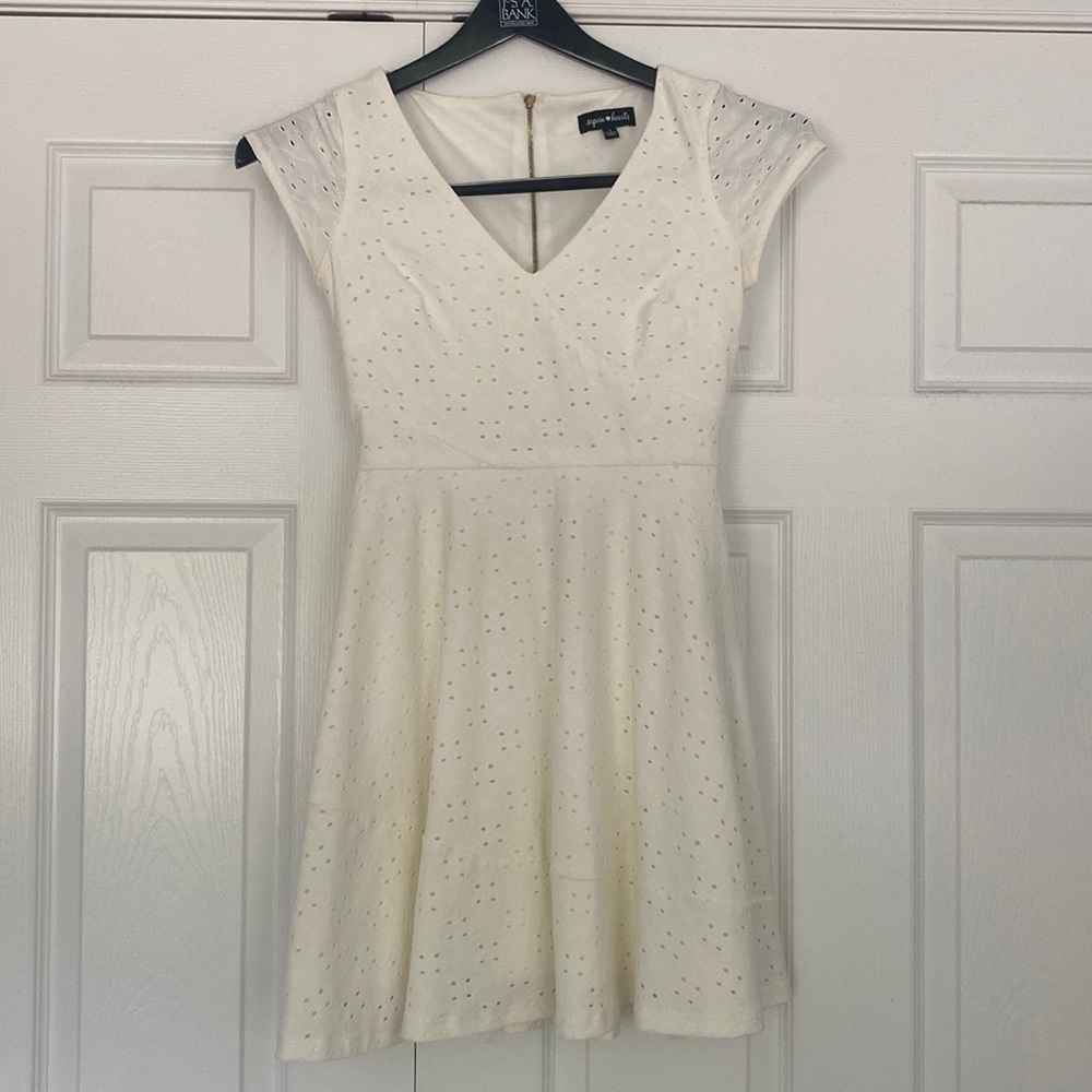 Sequin Hearts white mini dress